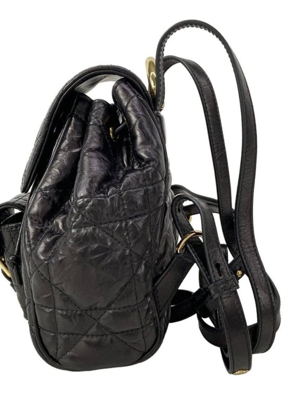 DIOR/ChristianDior Diorskaro Backpack Small Black Lambskin Backpack - Picture 4 of 16
